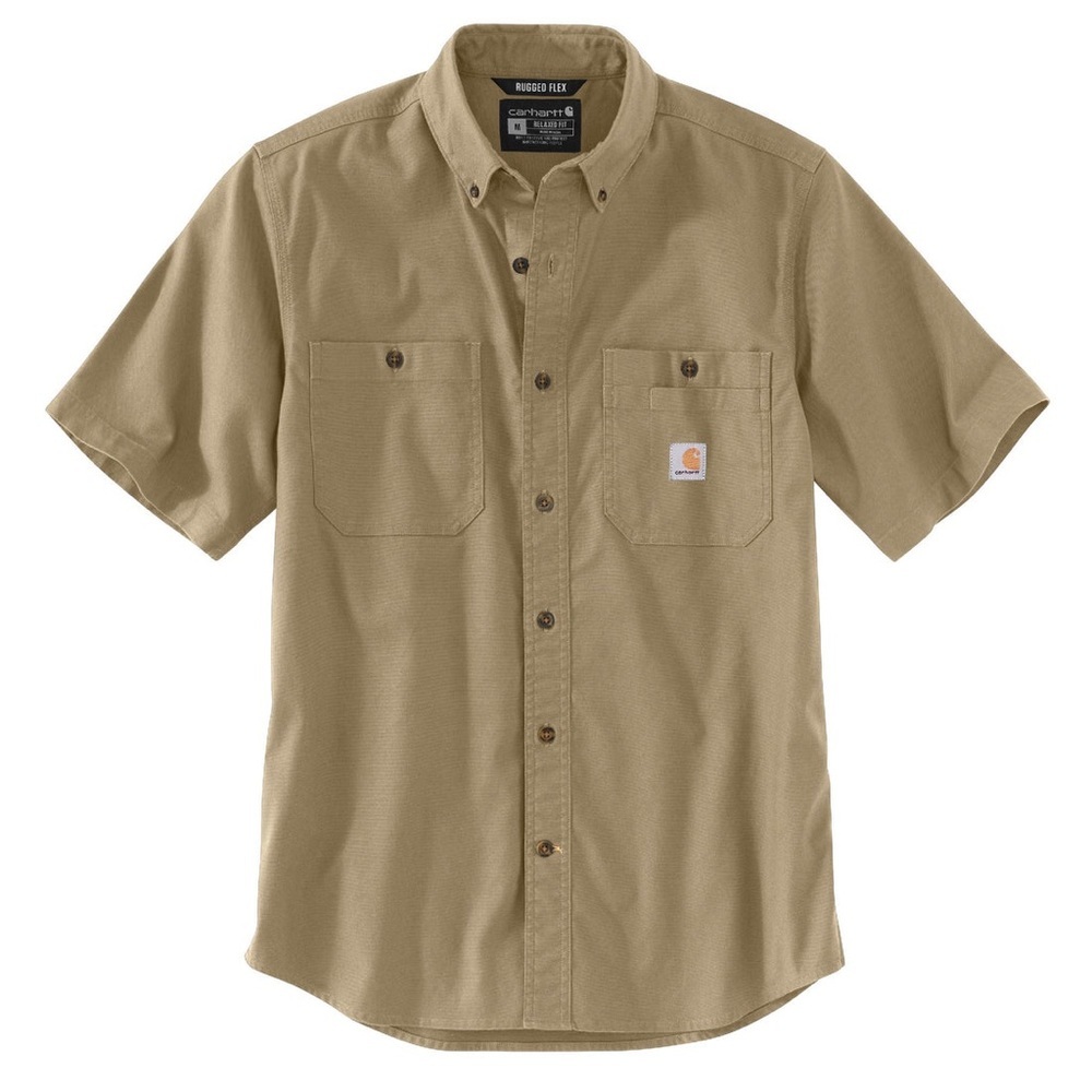 CARHARTT Rugged Flex Relaxed Fit Midweight Canvas Short-Sleeve Shirt | Large